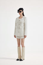 White Long Tweed Jacket