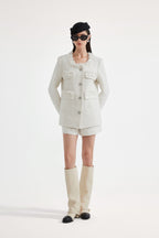 White Long Tweed Jacket