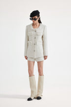White Long Tweed Jacket