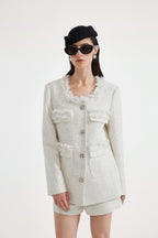 White Long Tweed Jacket