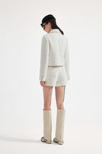 White Tweed Bow Jacket (Detachable Bow)