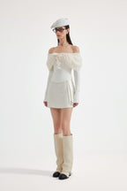 White Tweed Pencil Skirt