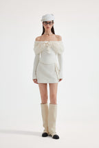 White Tweed Pencil Skirt