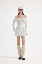 White Tweed Pencil Skirt