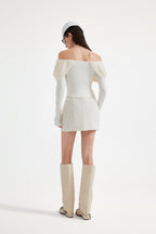 White Tweed Pencil Skirt