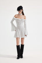 White Lace Off-The-Shoulder Dress