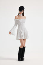 White Lace Off-The-Shoulder Dress