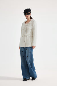 Straight-Leg Beaded Jeans
