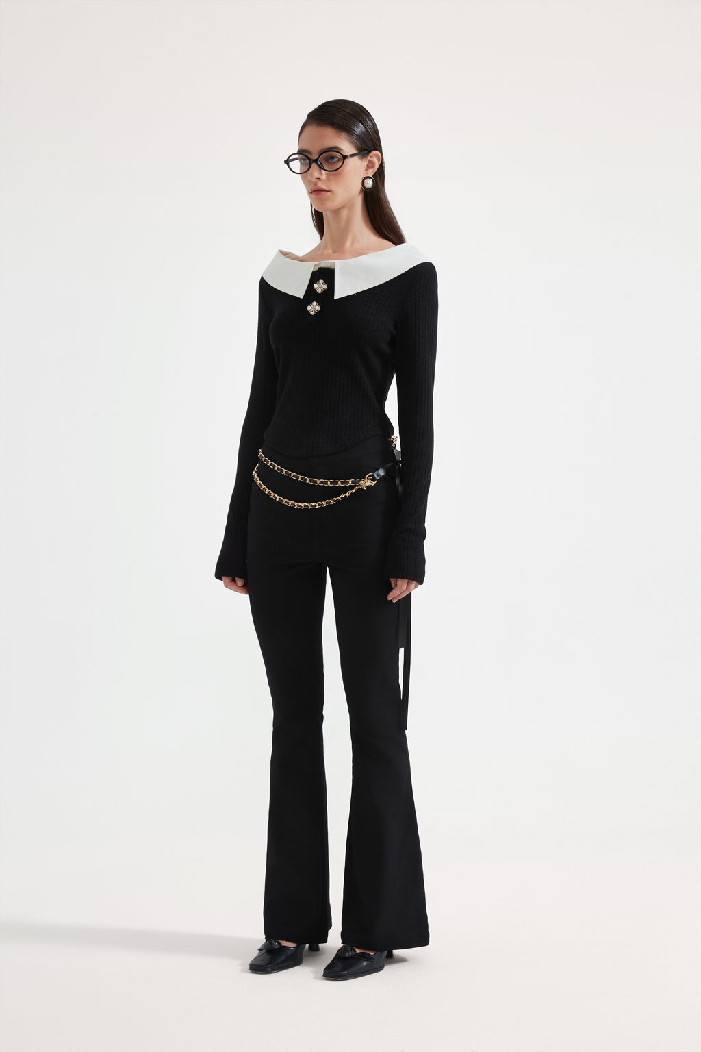 Black Knit Patchwork Base Layer