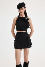 Black Woven Halter Top & Dress