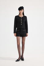 Black Tweed Shorts