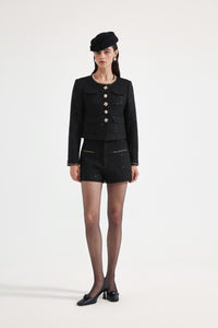 Black Tweed Shorts