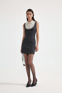 Gray Collar-Patchwork Dress