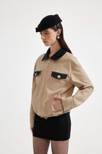 Light Coffee short Beaded Jacket