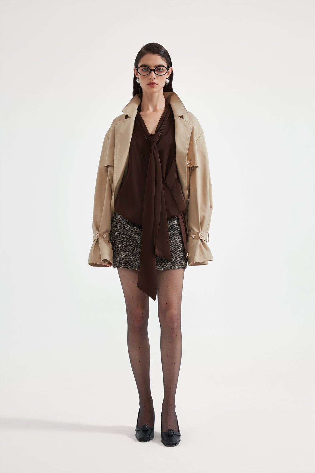 Light Coffee Long Trench Coat