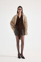 Light Coffee Long Trench Coat