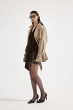 Light Coffee Long Trench Coat