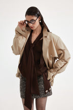 Light Coffee Long Trench Coat