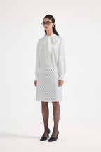 White Button-Row Blouse