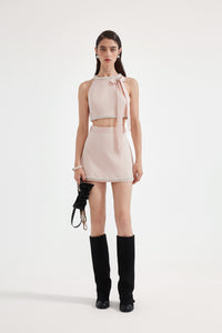 Pink Beaded Pencil Skirt