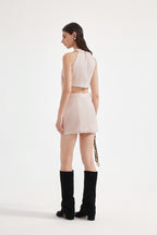 Pink Beaded Pencil Skirt