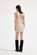 Pink Halter Ruched Dress