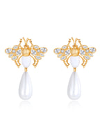 Gold Two Wear Bee Earrings