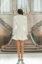 White Woven A-Cut Dress