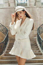 White Woven A-Cut Dress