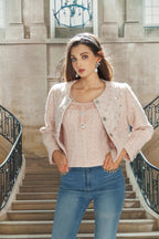 Pink Woven Mesh Jacket