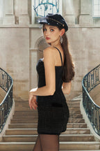 Black Woven Corsetry & Shorts