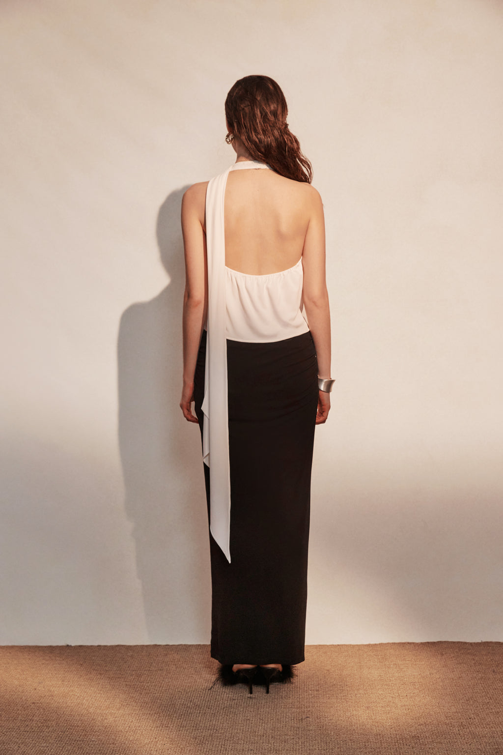 White Satin Halter Top