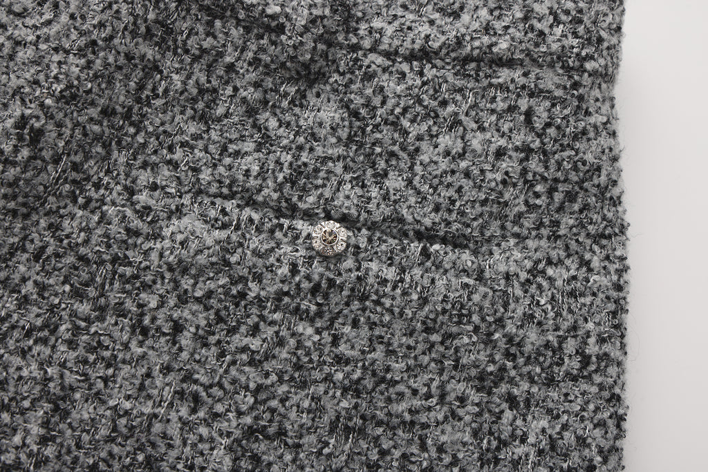 Gray Looped Woolen Shorts