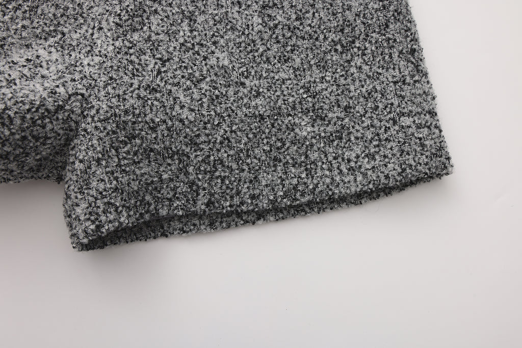Gray Looped Woolen Shorts