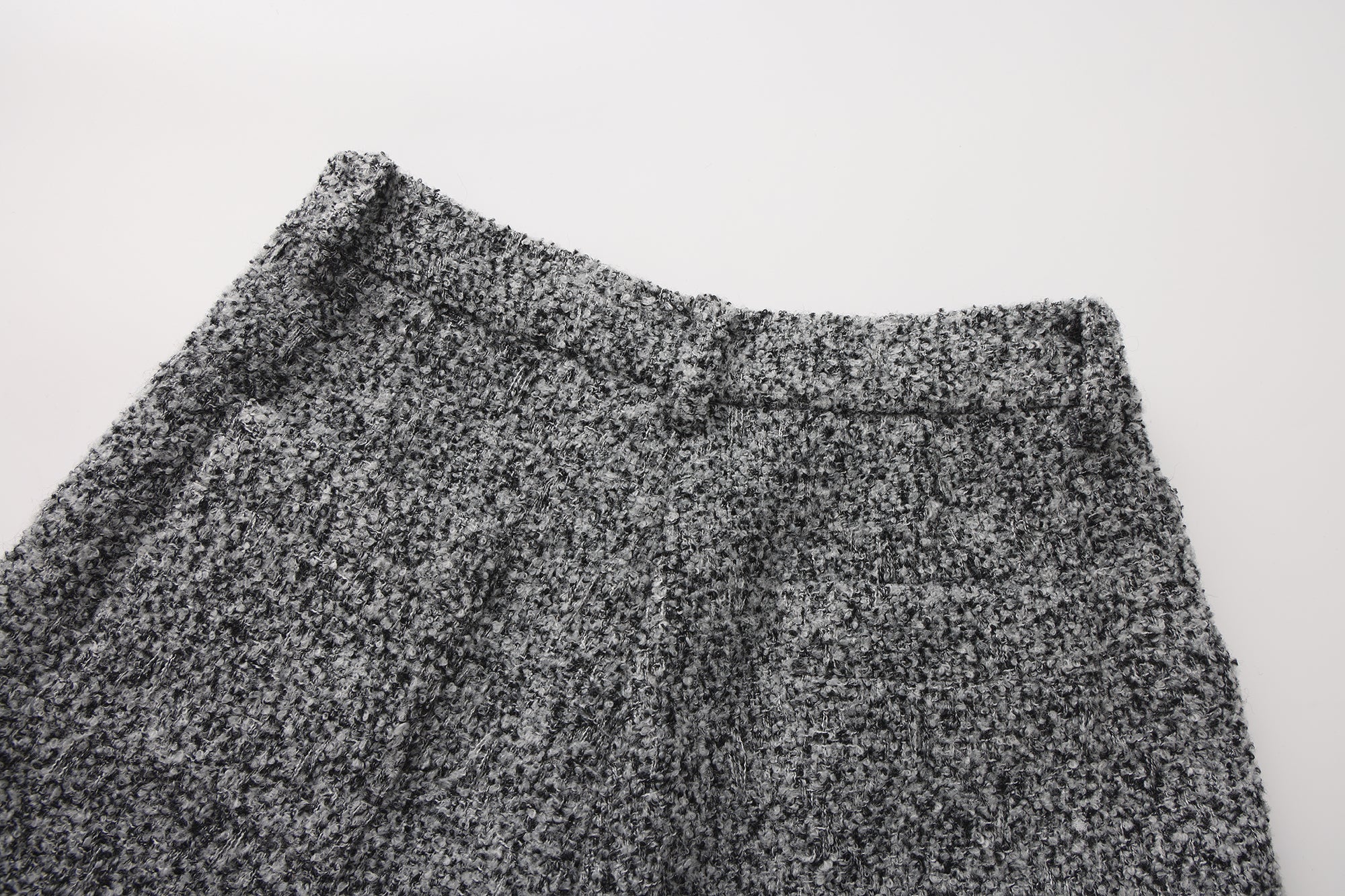 Gray Looped Woolen Shorts