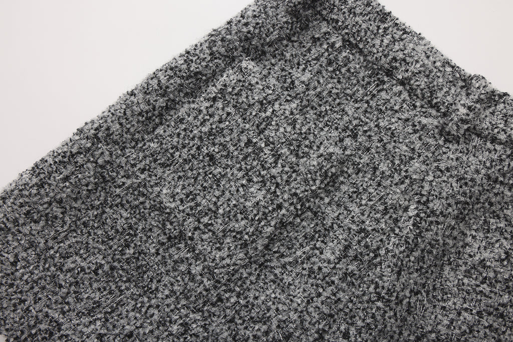 Gray Looped Woolen Shorts