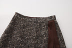 Coffee-Colered Tweed Pencil Skirt