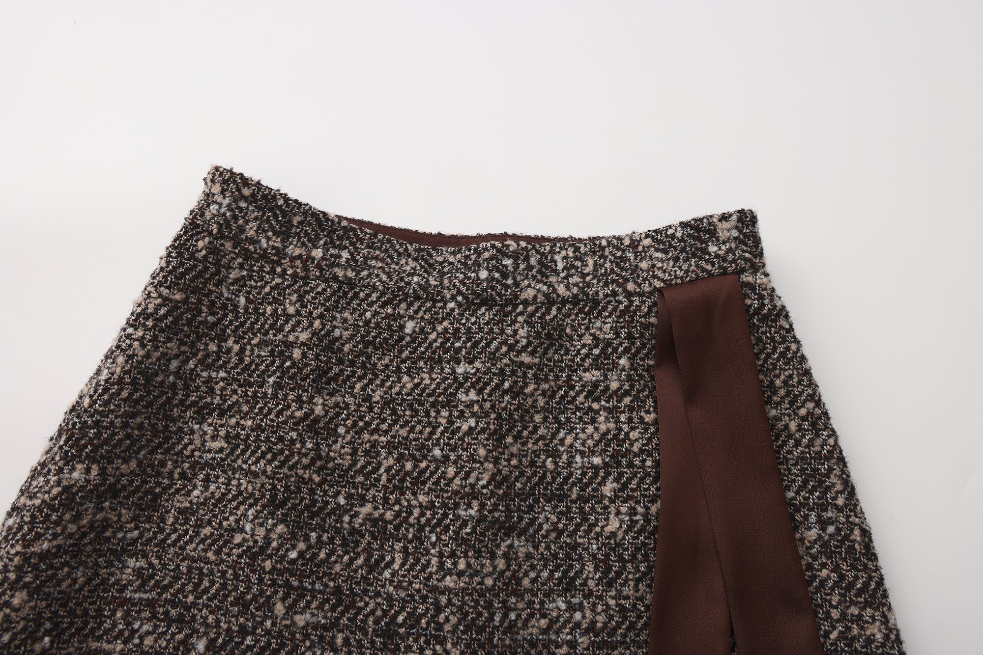 Coffee-Colered Tweed Pencil Skirt