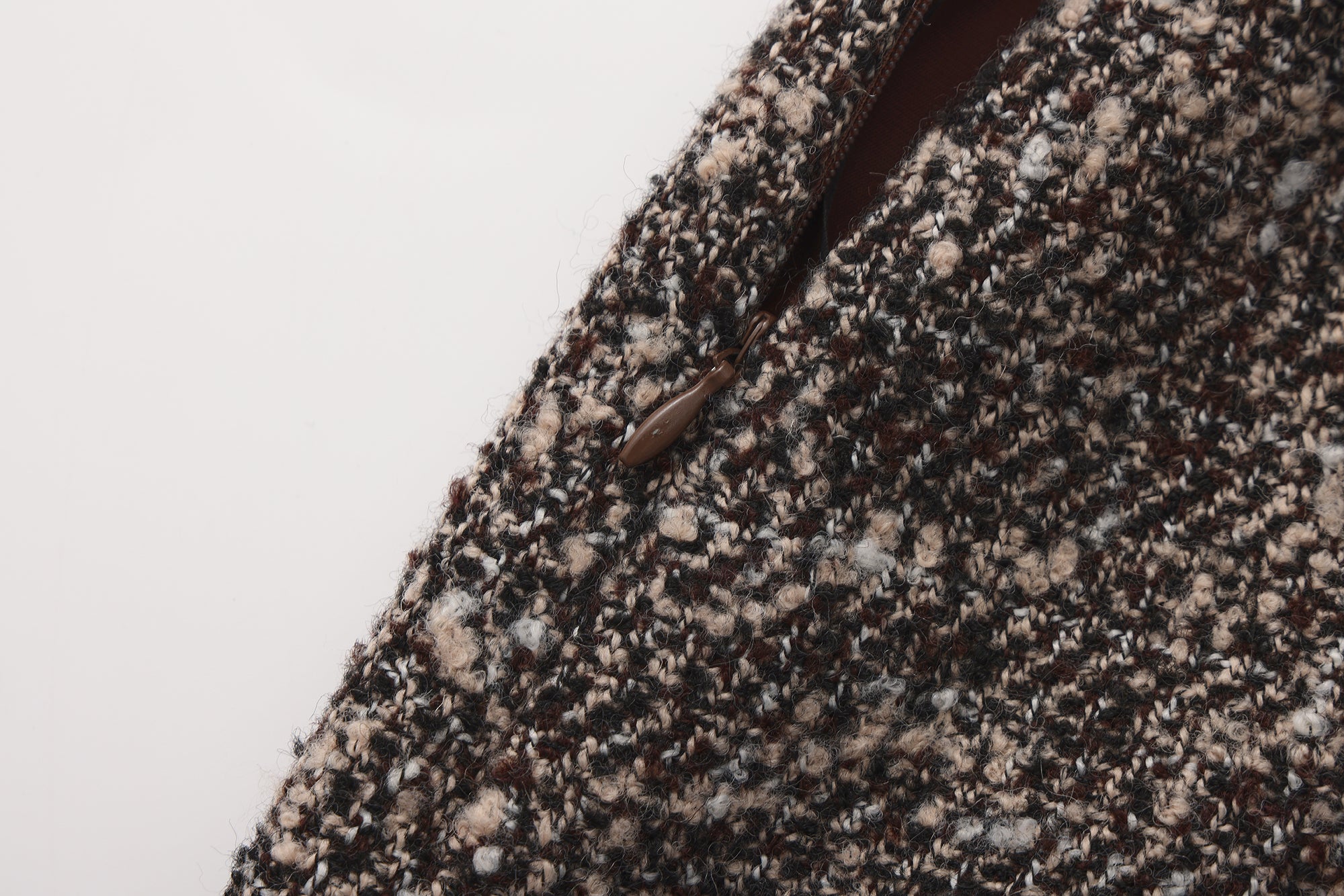 Coffee-Colered Tweed Pencil Skirt