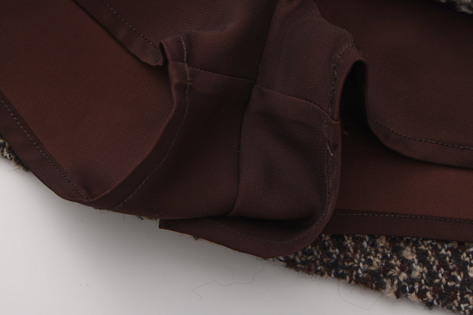 Coffee-Colered Tweed Pencil Skirt