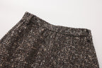 Coffee-Colered Tweed Pencil Skirt