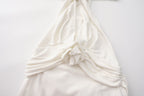 White Halter Santin Dress