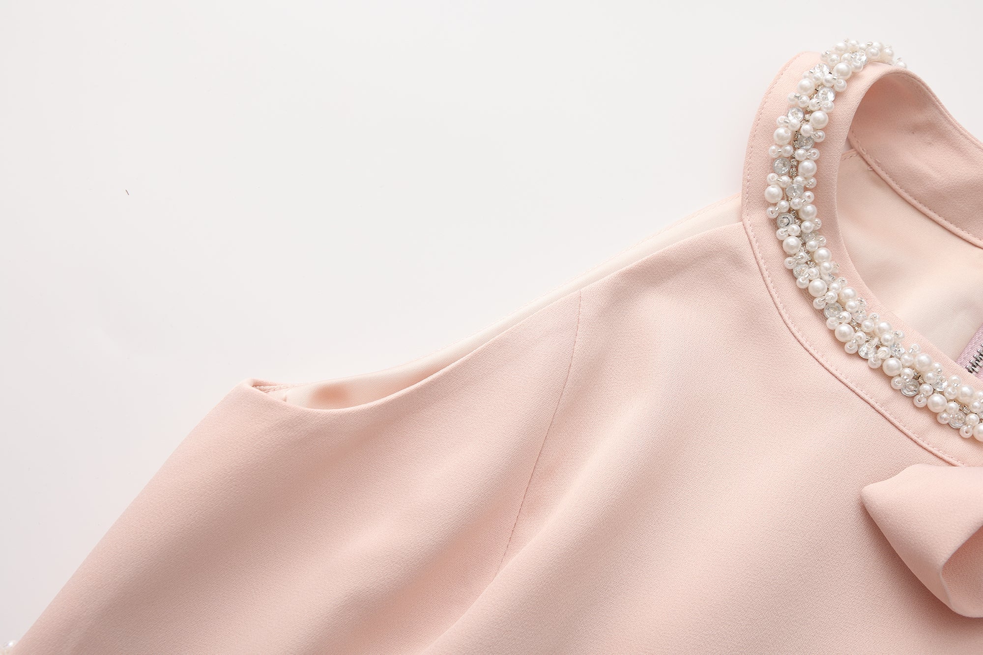 Pink Beaded Halter Cropped Top