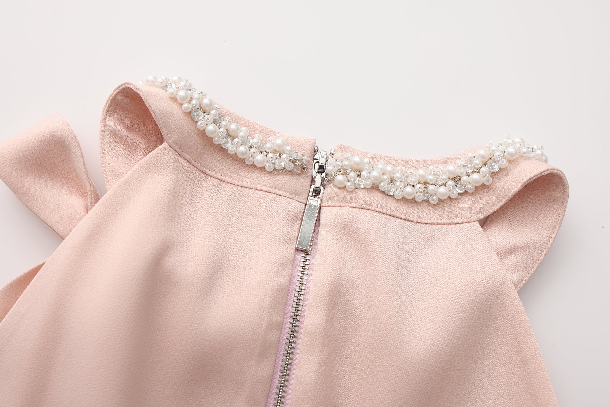 Pink Beaded Halter Cropped Top