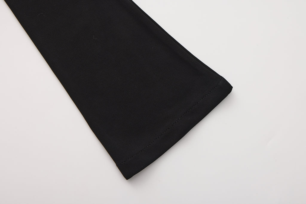 Black Metal-Strapped Ruched Fitted Dress