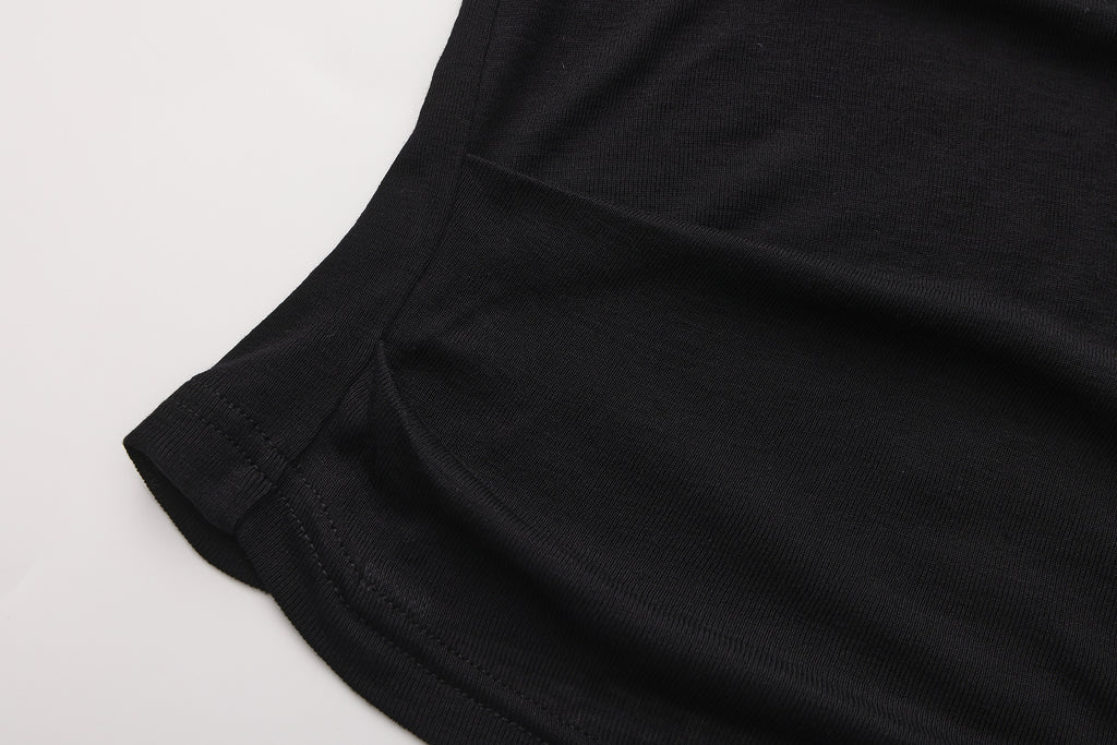 Black Off-The-Shoulder Pleated Bow Ribbon Blouse