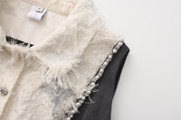 Gray Collar-Patchwork Dress