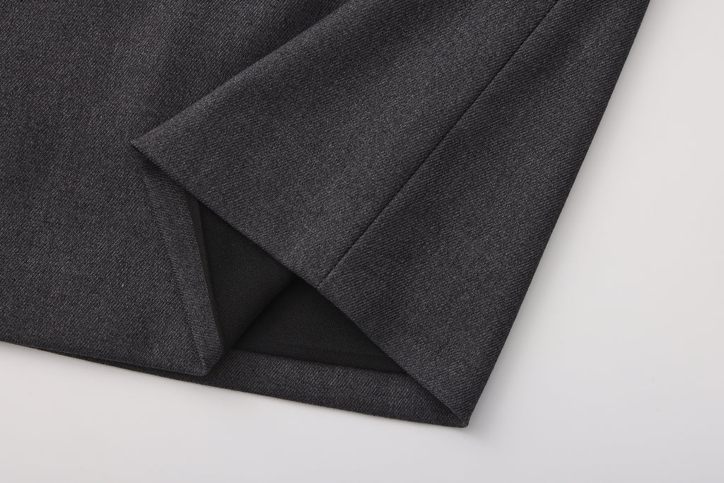 Gray Collar-Patchwork Dress