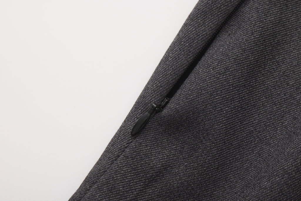 Gray Collar-Patchwork Dress