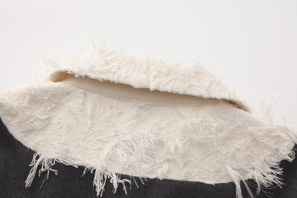 Gray Collar-Patchwork Dress